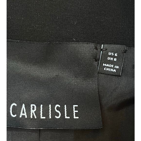 Carlisle Women's  6 Blue/Black Chevron Print Zip Front Long Sleeve Suit Jacket - Picture 2 of 7